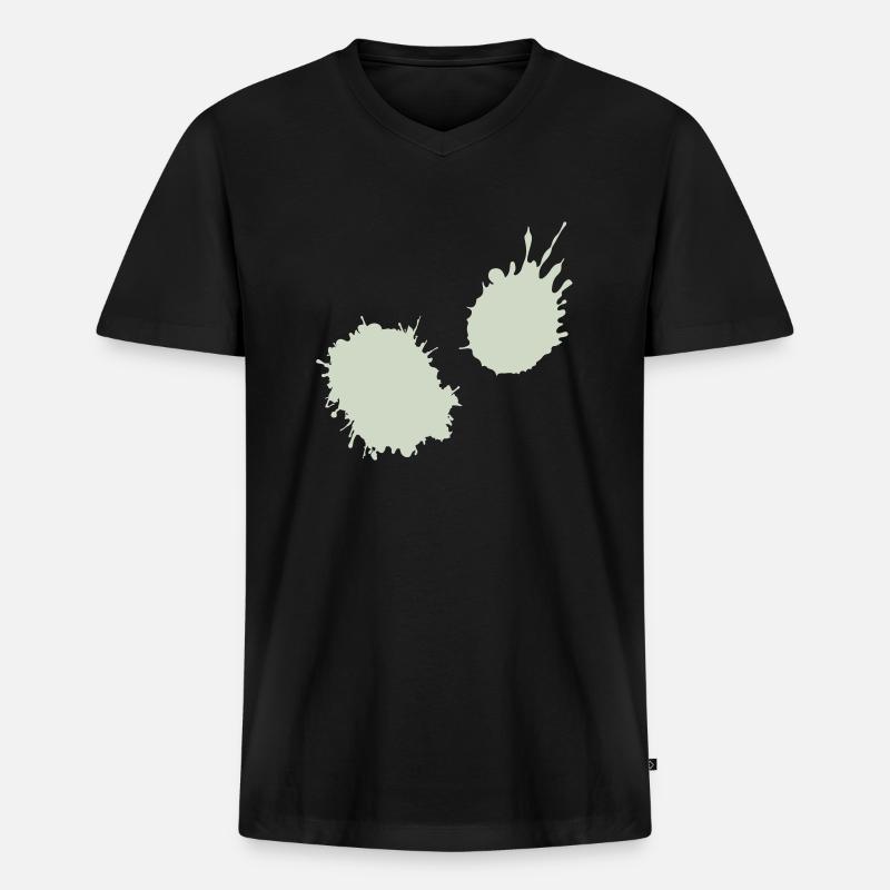 splatter farbklecks - Männer Premium Bio T-Shirt mit V-Ausschnitt - Schwarz
