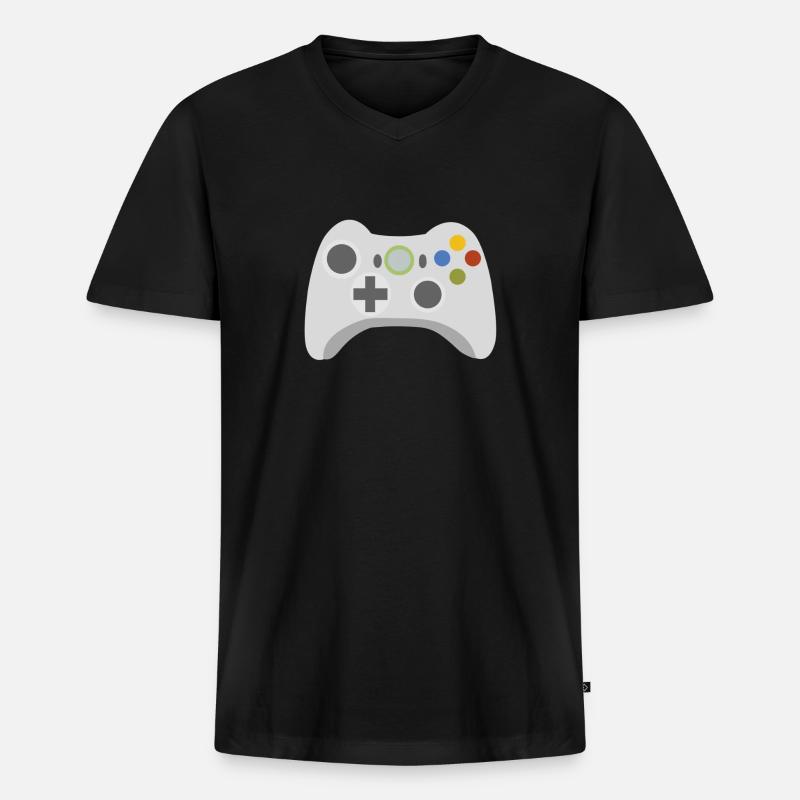 Random 002 Controller - Männer Premium Bio T-Shirt mit V-Ausschnitt - Schwarz