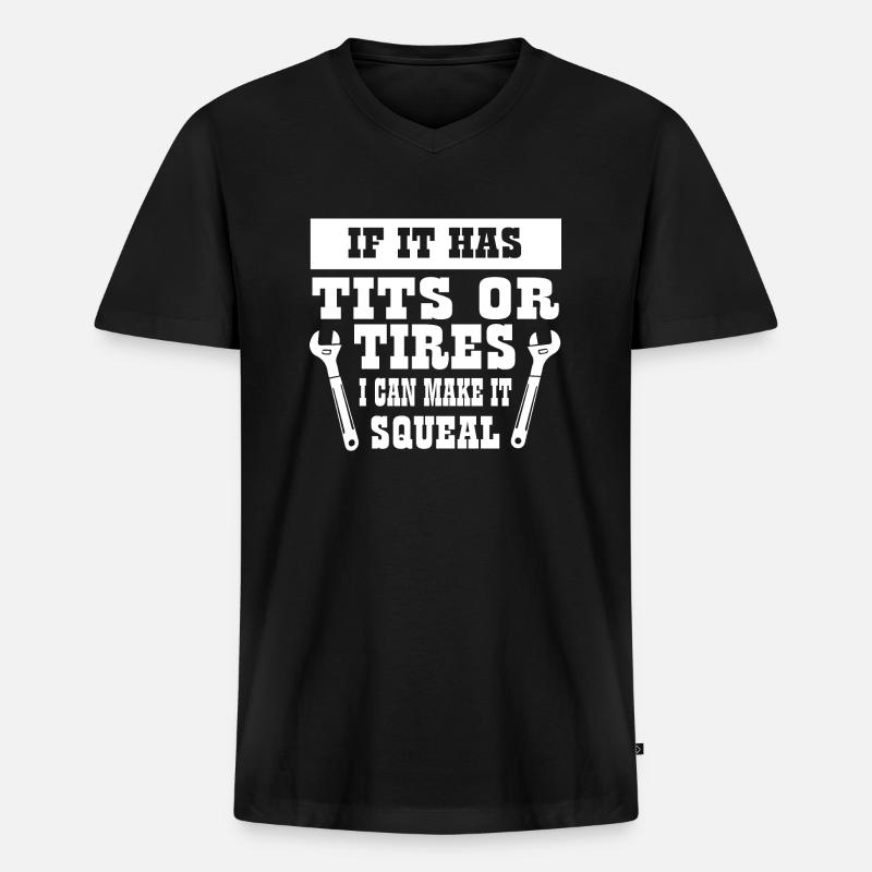 Car Auto - Männer Premium Bio T-Shirt mit V-Ausschnitt - Schwarz