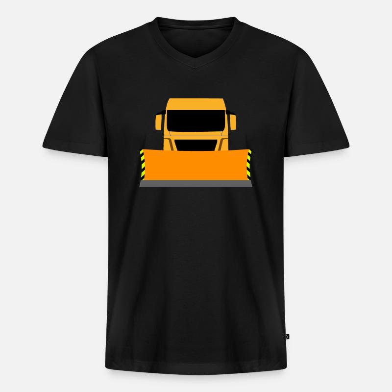 LKW - Männer Premium Bio T-Shirt mit V-Ausschnitt - Schwarz