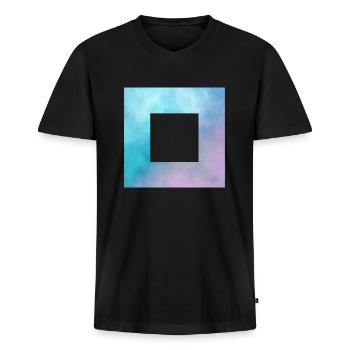 Space Viereck Cut - Männer Premium Bio T-Shirt mit V-Ausschnitt - Schwarz - Vorne - Nico (187cm)