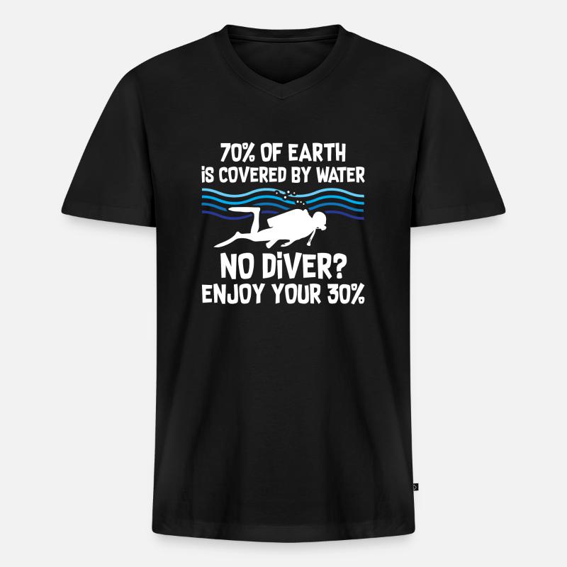 Scuba Diver - Männer Premium Bio T-Shirt mit V-Ausschnitt - Schwarz