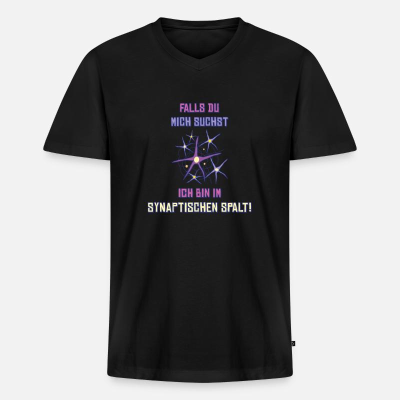 synaptischer spalt - Männer Premium Bio T-Shirt mit V-Ausschnitt - Schwarz