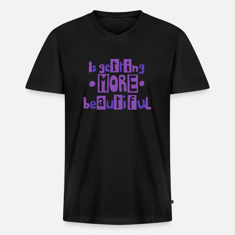 wird schöner - Männer Premium Bio T-Shirt mit V-Ausschnitt - Schwarz