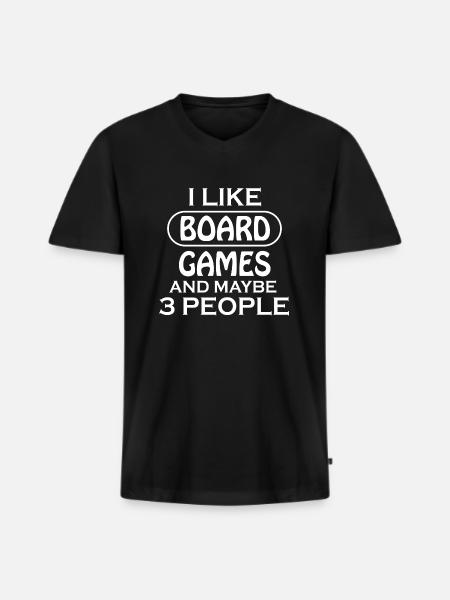 boardgame chess backgammon game night - Männer Premium Bio T-Shirt mit V-Ausschnitt - Schwarz
