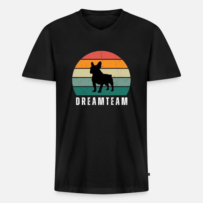 Dreamteam - Männer Premium Bio T-Shirt mit V-Ausschnitt - Schwarz