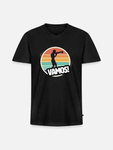 Vamos Retro Boxing - Men's Premium Organic T-shirt with V-neck - black