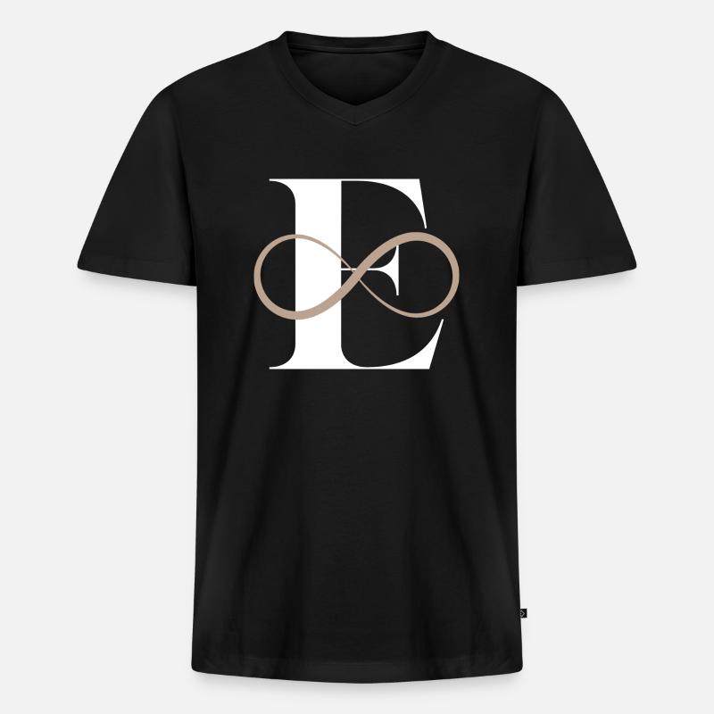 Unendlicher Buchstabe e - Männer Premium Bio T-Shirt mit V-Ausschnitt - Schwarz