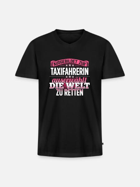 TAXIFAHRERIN - Die Auserwählte - Männer Premium Bio T-Shirt mit V-Ausschnitt - Schwarz