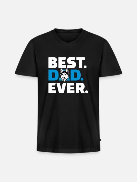 Husky - T-shirt encolure en V Premium bio Homme - noir