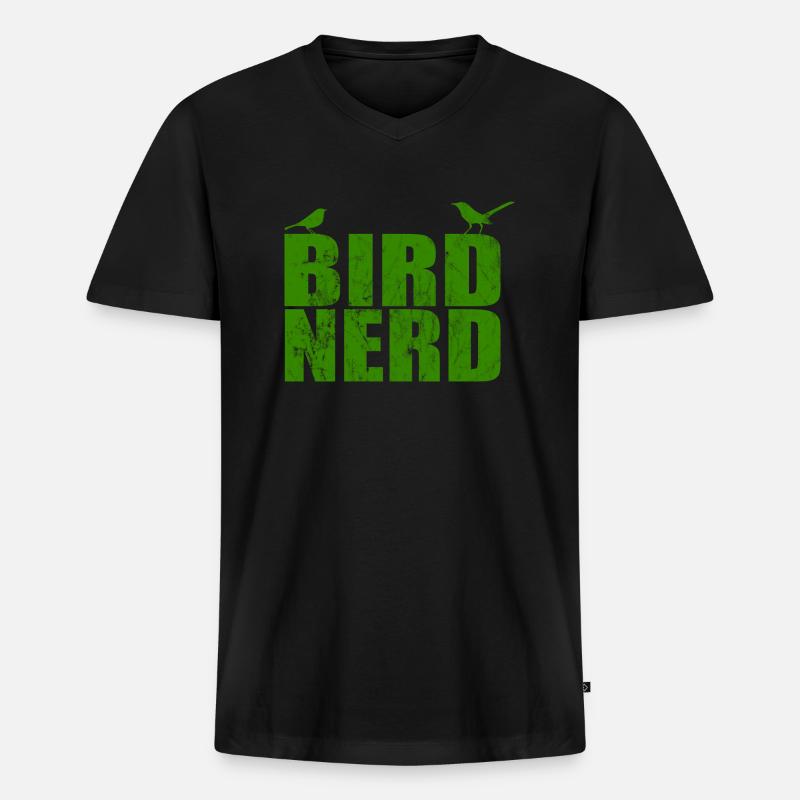 Vogel Bird Nerd lustiger Spruch - Männer Premium Bio T-Shirt mit V-Ausschnitt - Schwarz