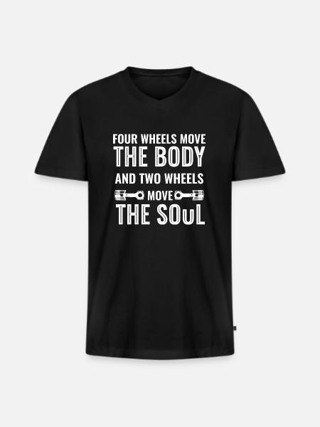 Body And Soul white - Men's Premium Organic T-shirt with V-neck - black
