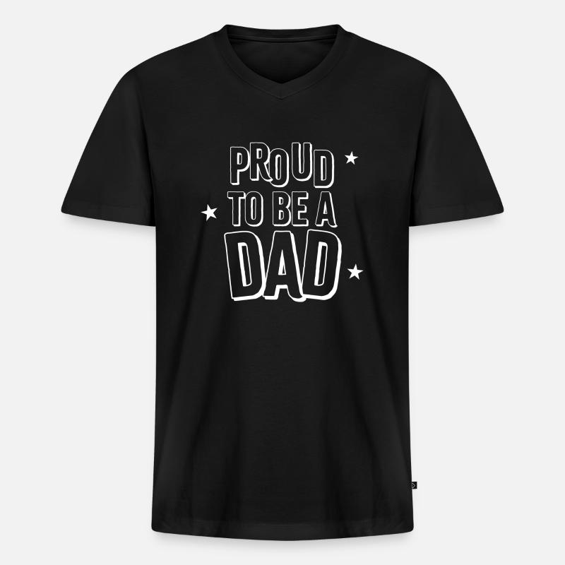 Dad - Männer Premium Bio T-Shirt mit V-Ausschnitt - Schwarz