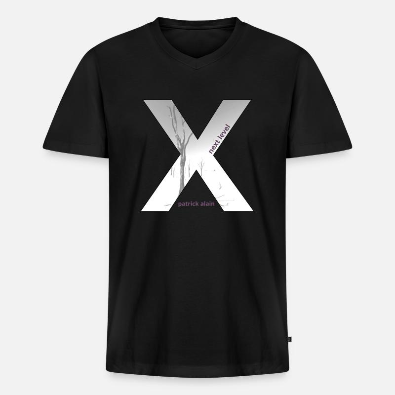 Next Level - Männer Premium Bio T-Shirt mit V-Ausschnitt - Schwarz