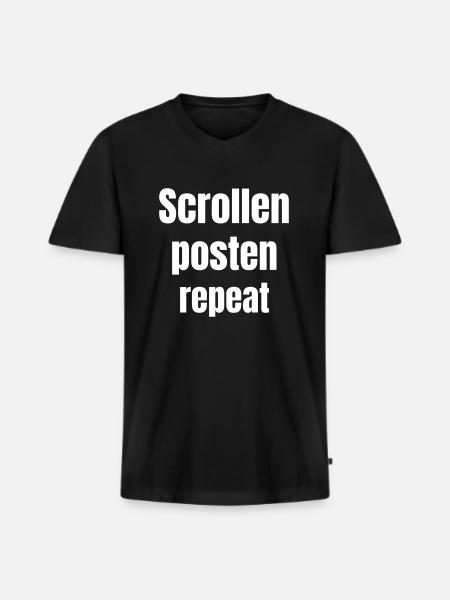 Social Media Manager - Männer Premium Bio T-Shirt mit V-Ausschnitt - Schwarz
