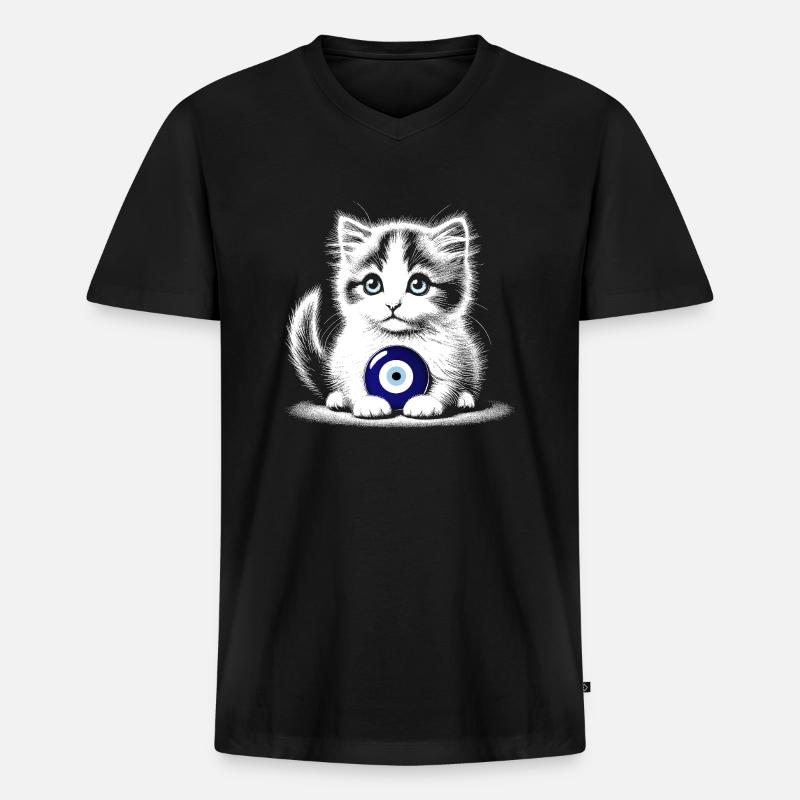 Nazar - Männer Premium Bio T-Shirt mit V-Ausschnitt - Schwarz