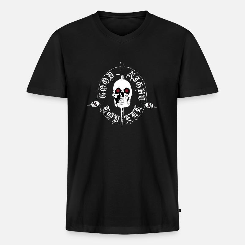 Night Lovell skull - Männer Premium Bio T-Shirt mit V-Ausschnitt - Schwarz