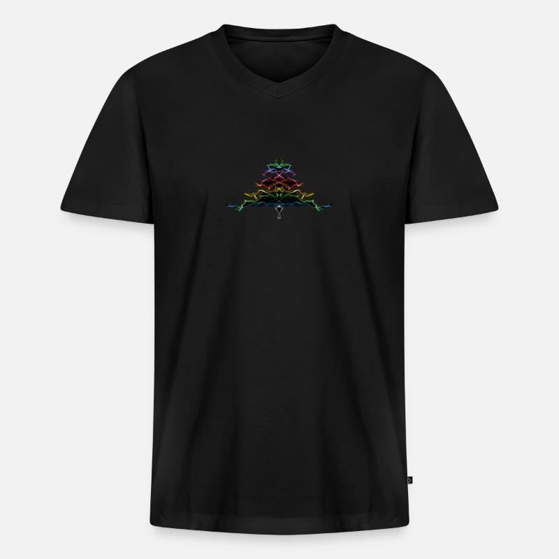 Weihnachtsbaum Regenbogen / Weihnachtsbaum Regenbogen - Männer Premium Bio T-Shirt mit V-Ausschnitt - Schwarz