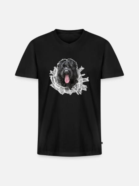 RussianBlackTerrier Glass - Men's Premium Organic T-shirt with V-neck - black