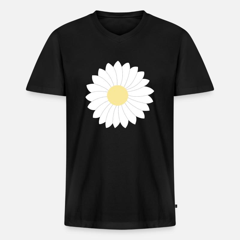 Gänseblümchen - Männer Premium Bio T-Shirt mit V-Ausschnitt - Schwarz