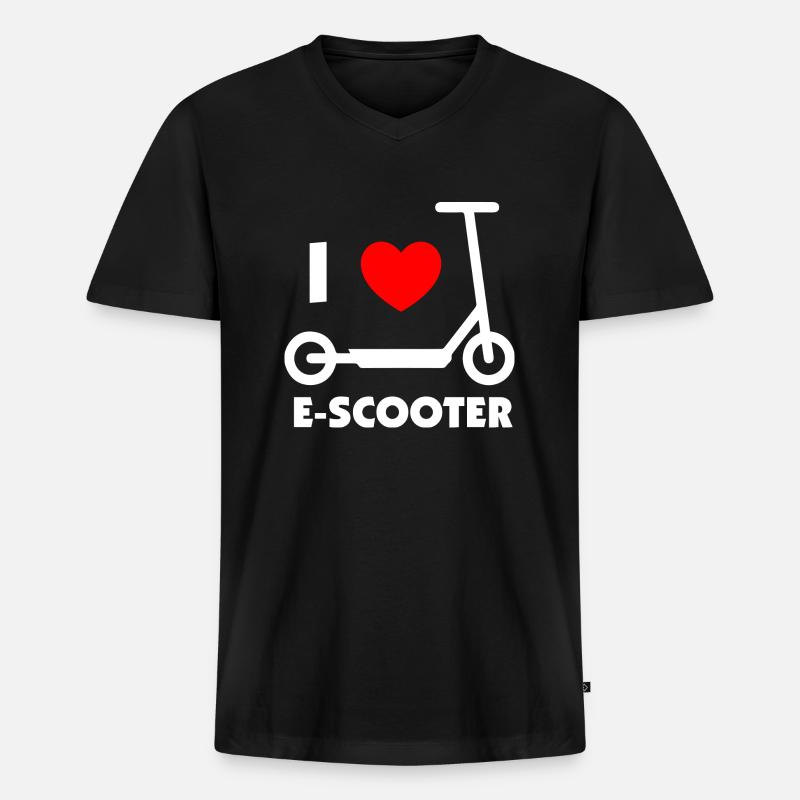 E-Scooter E-Roller Scooter - Männer Premium Bio T-Shirt mit V-Ausschnitt - Schwarz