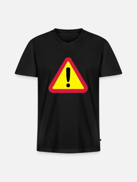 panneau danger 812 - T-shirt encolure en V Premium bio Homme - noir