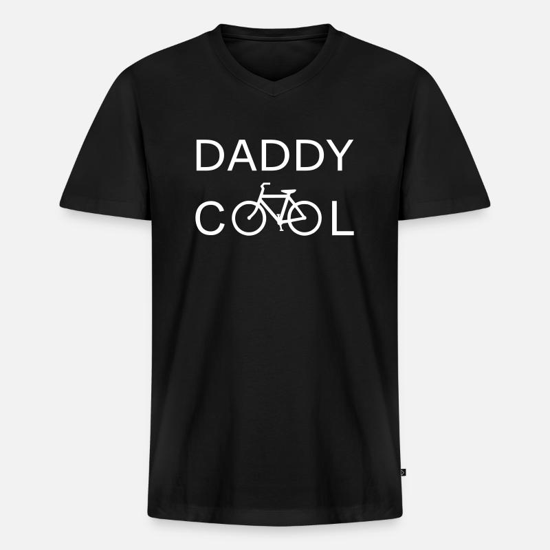 daddycool - Männer Premium Bio T-Shirt mit V-Ausschnitt - Schwarz