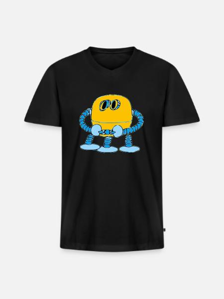 R3D4 le petit robot - T-shirt encolure en V Premium bio Homme - noir