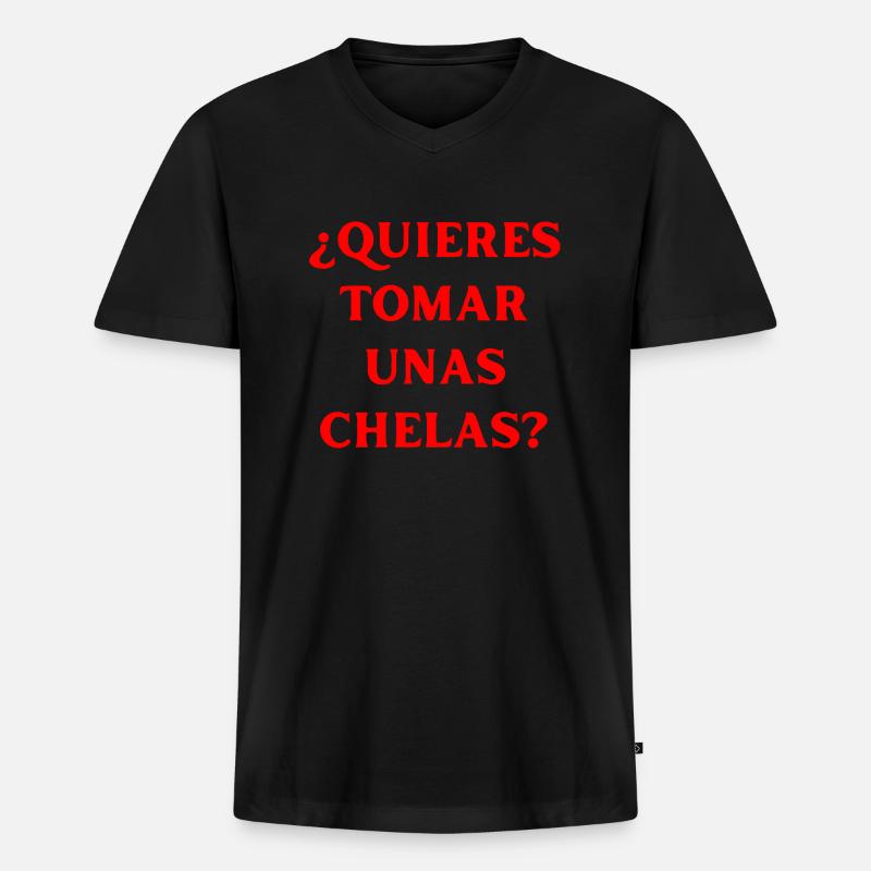 Trinkspruch Spanisch Mexikanisch - Männer Premium Bio T-Shirt mit V-Ausschnitt - Schwarz