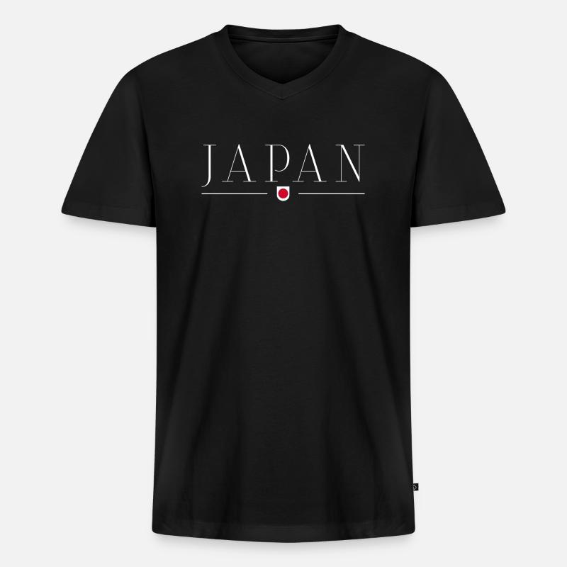 Ich liebe Japan - Männer Premium Bio T-Shirt mit V-Ausschnitt - Schwarz