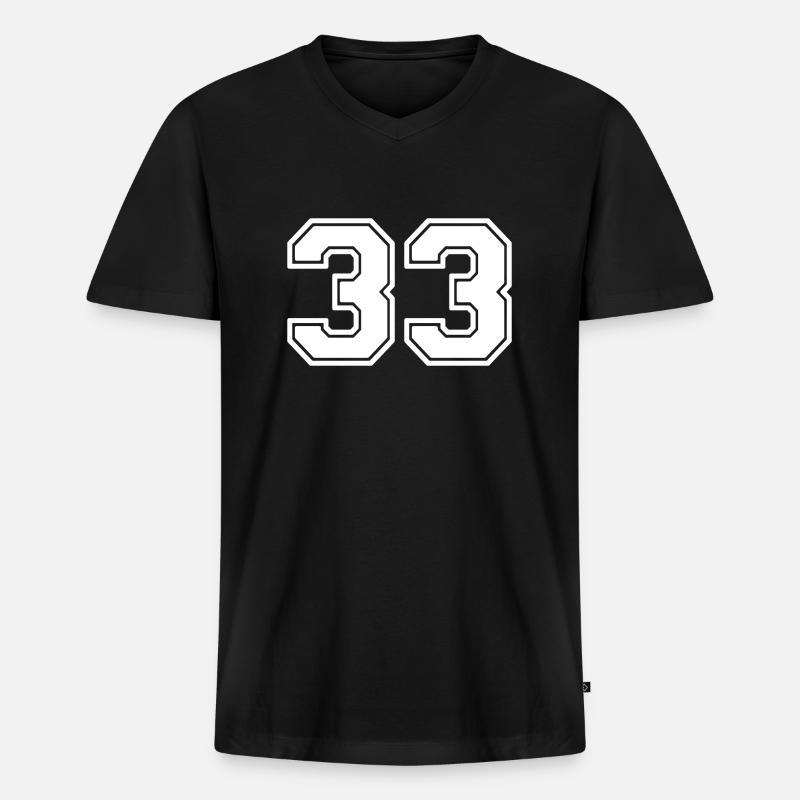 33 - Männer Premium Bio T-Shirt mit V-Ausschnitt - Schwarz