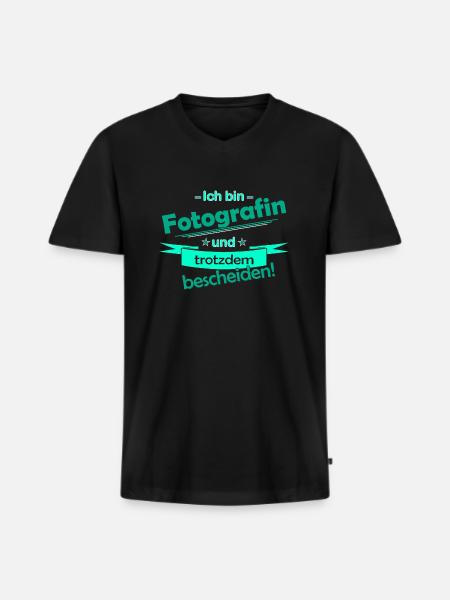 Fotografin - Männer Premium Bio T-Shirt mit V-Ausschnitt - Schwarz