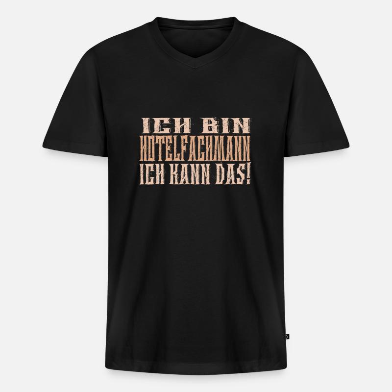 Ich bin Hotelfachmann - Männer Premium Bio T-Shirt mit V-Ausschnitt - Schwarz