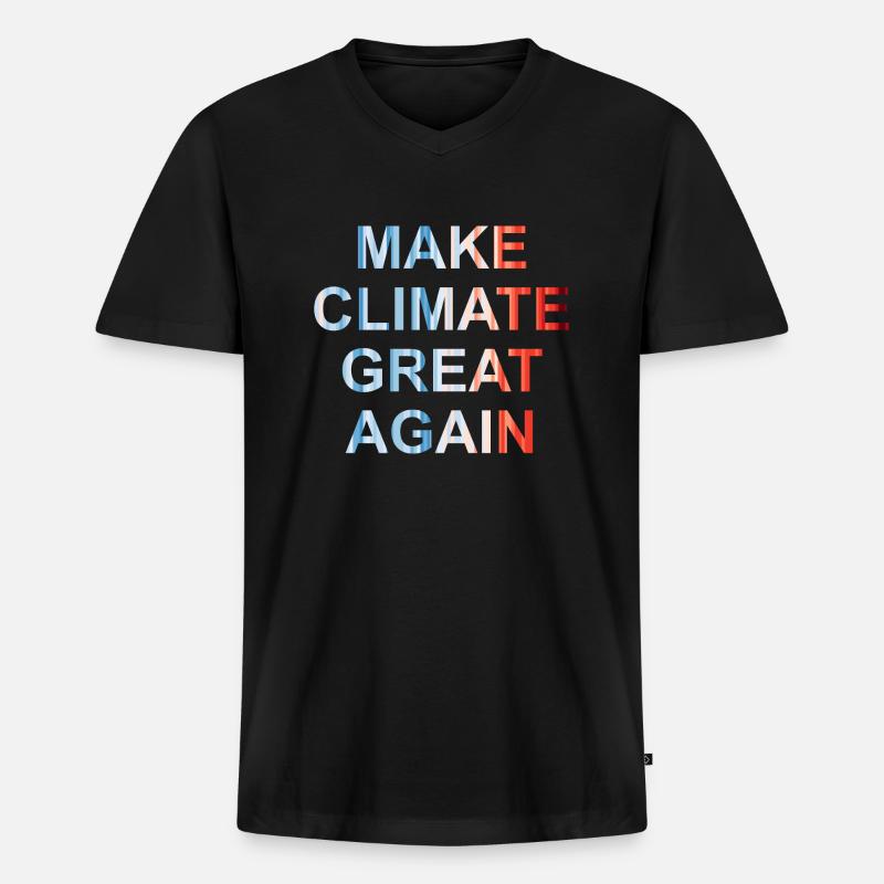 Make climate great again - Männer Premium Bio T-Shirt mit V-Ausschnitt - Schwarz