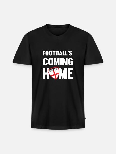 ENGLAND IT'S COMING HOME - Men's Premium Organic T-shirt with V-neck - black