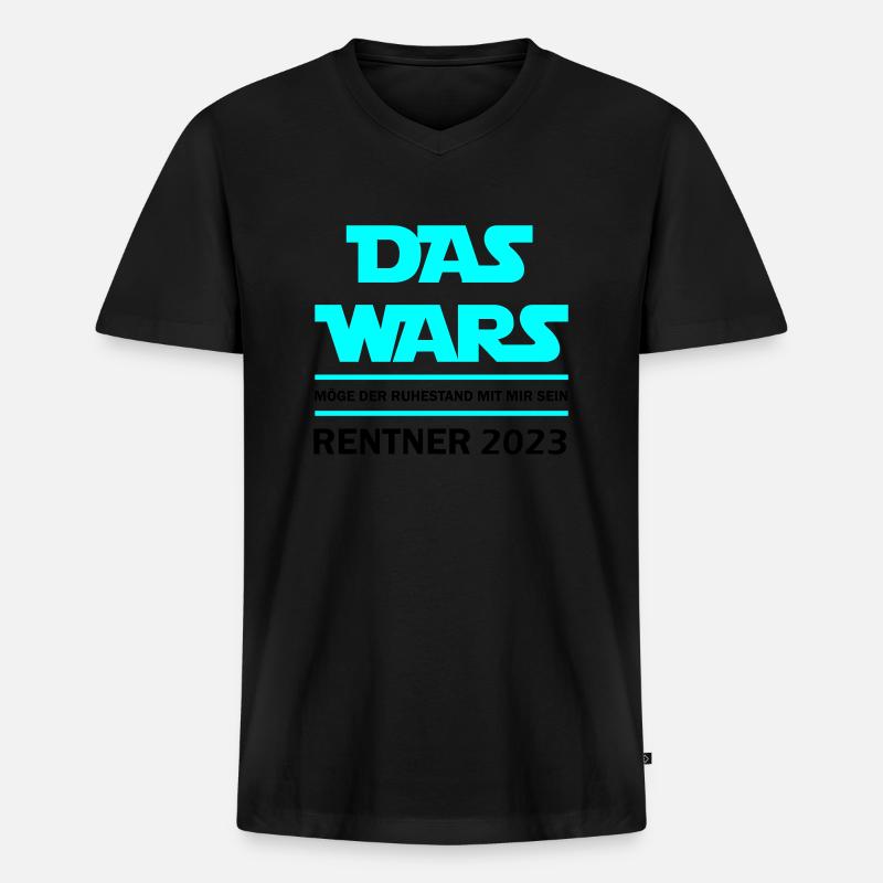 Das Wars Rentner 2023 - Männer Premium Bio T-Shirt mit V-Ausschnitt - Schwarz