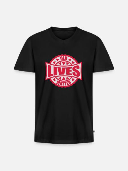 old lives matter quote - Men's Premium Organic T-shirt with V-neck - black