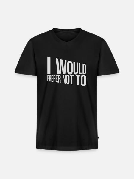 I prefer not to - Men's Premium Organic T-shirt with V-neck - black