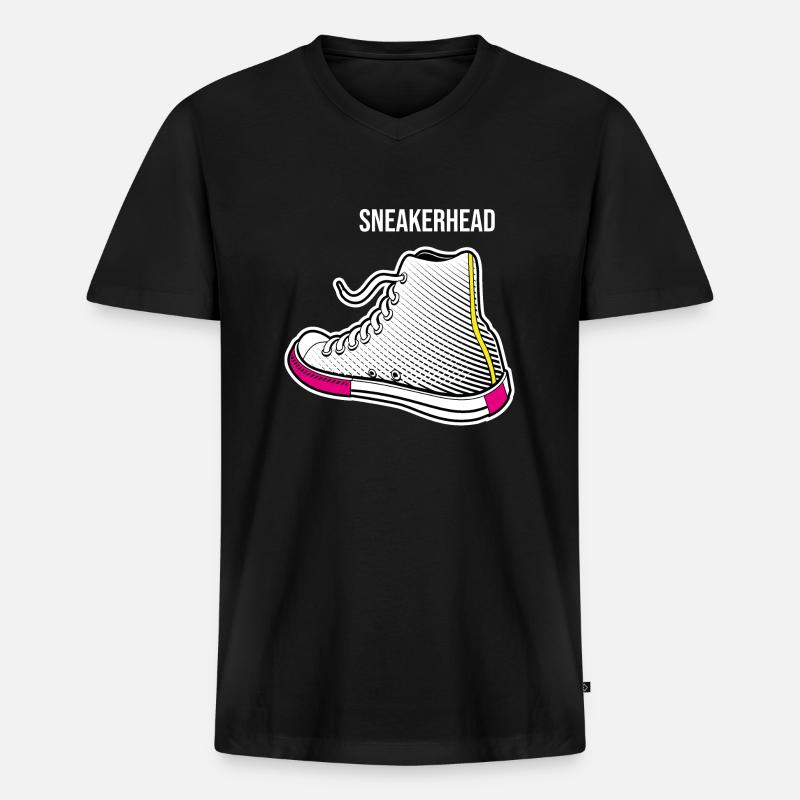 Sneakhead - Männer Premium Bio T-Shirt mit V-Ausschnitt - Schwarz