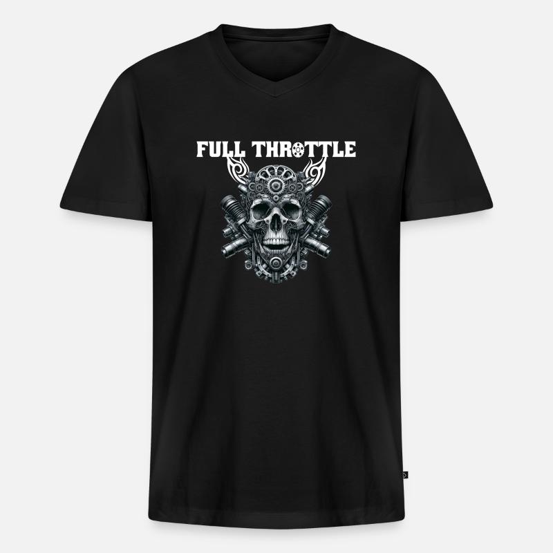 Vollgas - Full Throttle - Männer Premium Bio T-Shirt mit V-Ausschnitt - Schwarz