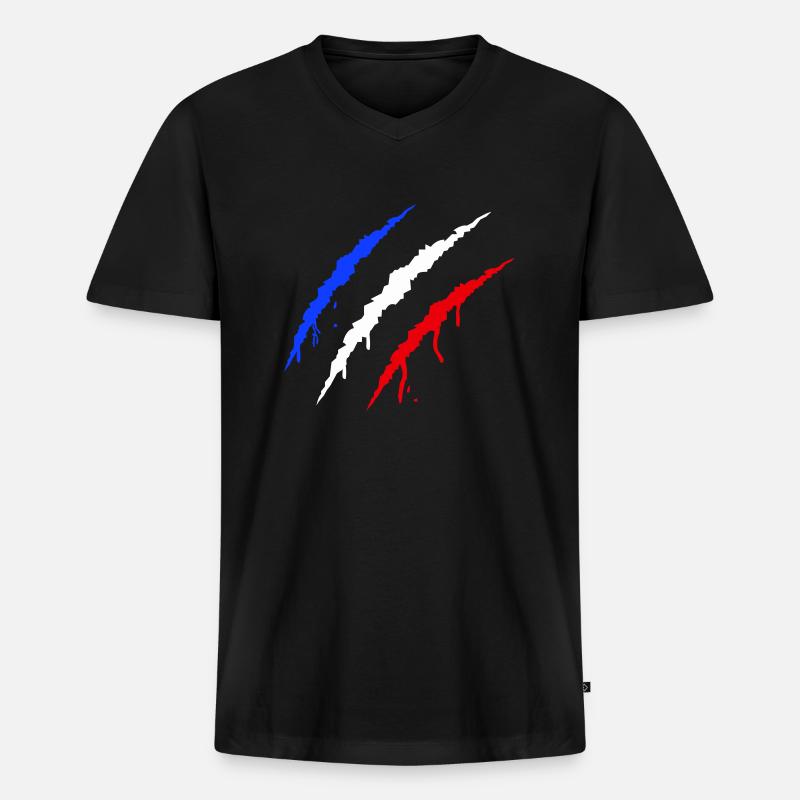 krallen frankreich - Männer Premium Bio T-Shirt mit V-Ausschnitt - Schwarz