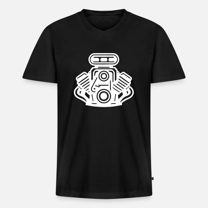 Motor Auto Symbol Tuning - Männer Premium Bio T-Shirt mit V-Ausschnitt - Schwarz