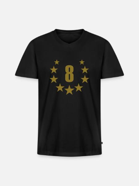 8 deluxe - Männer Premium Bio T-Shirt mit V-Ausschnitt - Schwarz