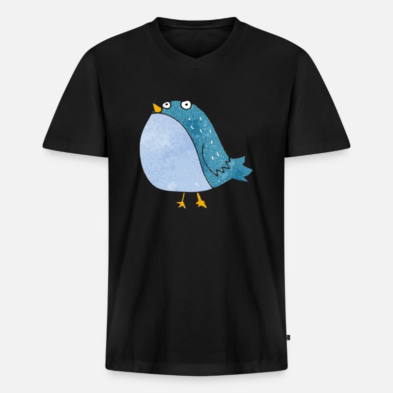 Vogel - Männer Premium Bio T-Shirt mit V-Ausschnitt - Schwarz