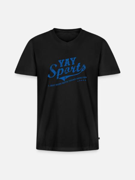 Heja Heja sporten! Roliga sporter - Ekologisk premium-T-shirt med V-ringning herr - svart