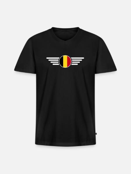 Belgium Style T-Shirt - Men's Premium Organic T-shirt with V-neck - black