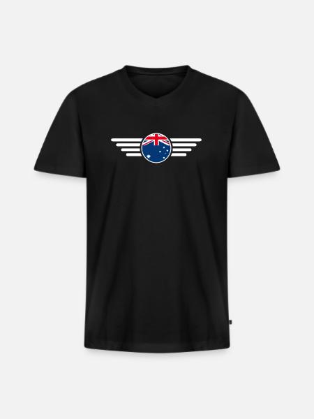 Australia Style Design T-Shirt - Men's Premium Organic T-shirt with V-neck - black