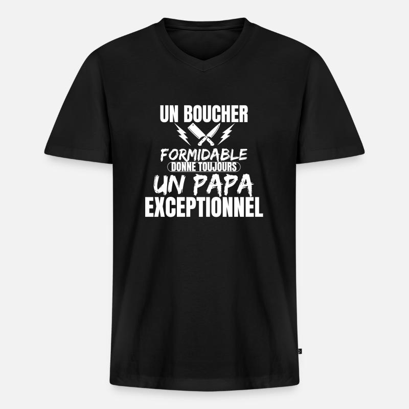 GEWALTIGER BRUCHER - Männer Premium Bio T-Shirt mit V-Ausschnitt - Schwarz