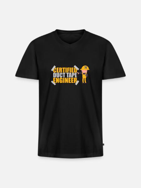 Certified Duct Tape Engineer Geschenkidee - Männer Premium Bio T-Shirt mit V-Ausschnitt - Schwarz