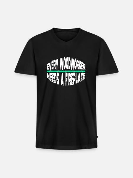 awesome badge funny carpenter - Men's Premium Organic T-shirt with V-neck - black